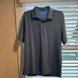 Vineyard Vines Polo - Blue/Light Blue Stripe